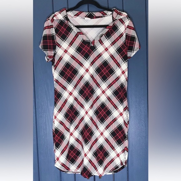 No Boundaries Dresses & Skirts - Fitted Plaid Tunic Mini Dress Juniors XL 15 - 17 Emo Dark Academia Punk Y2K